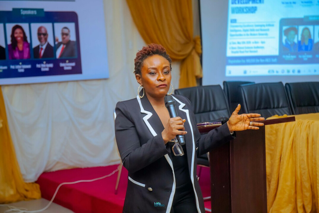 person presenting at communication workshop