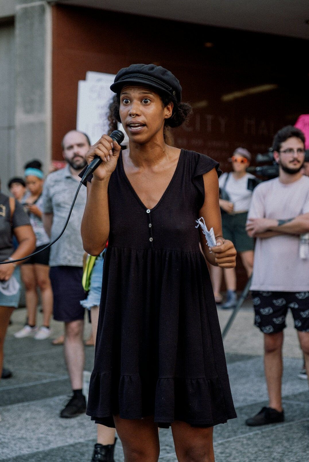 woman practicing public speaking